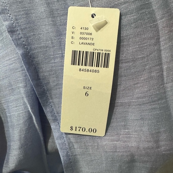 NWT By Anthropologie Lavender and Lime Square-Neck Slit Dress Sizes 6 & 8 - Picture 8 of 8